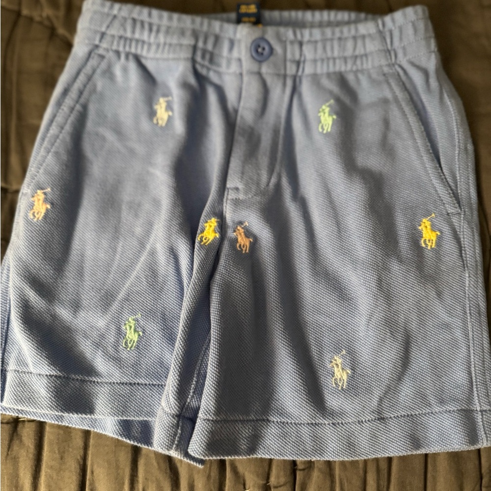 Polo by Ralph Lauren Kids Blue Shorts with Multicolor Embroidery